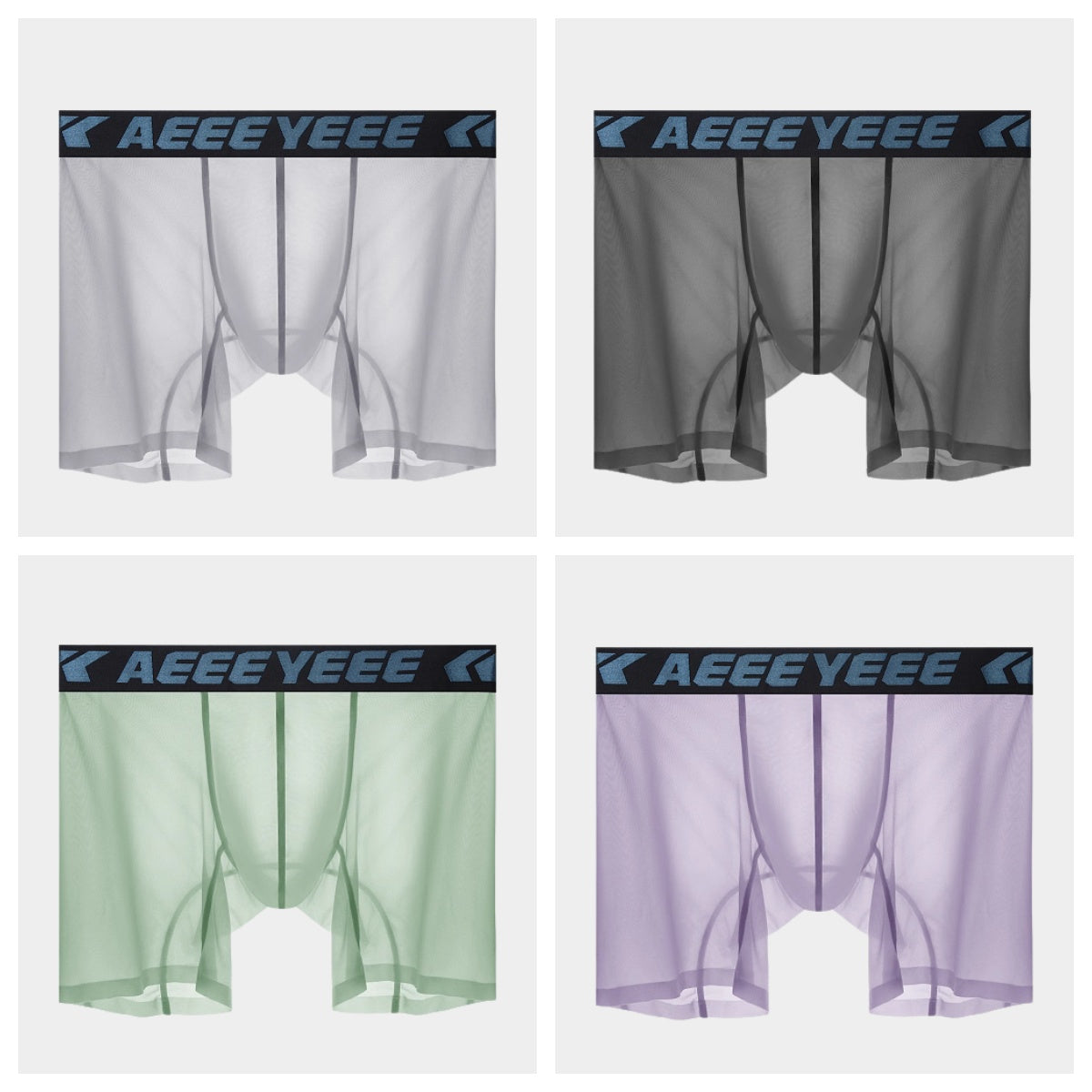 4-Pack Men’s Ultra-Thin Ice Silk Sheer Boxer Briefs - AFL 854