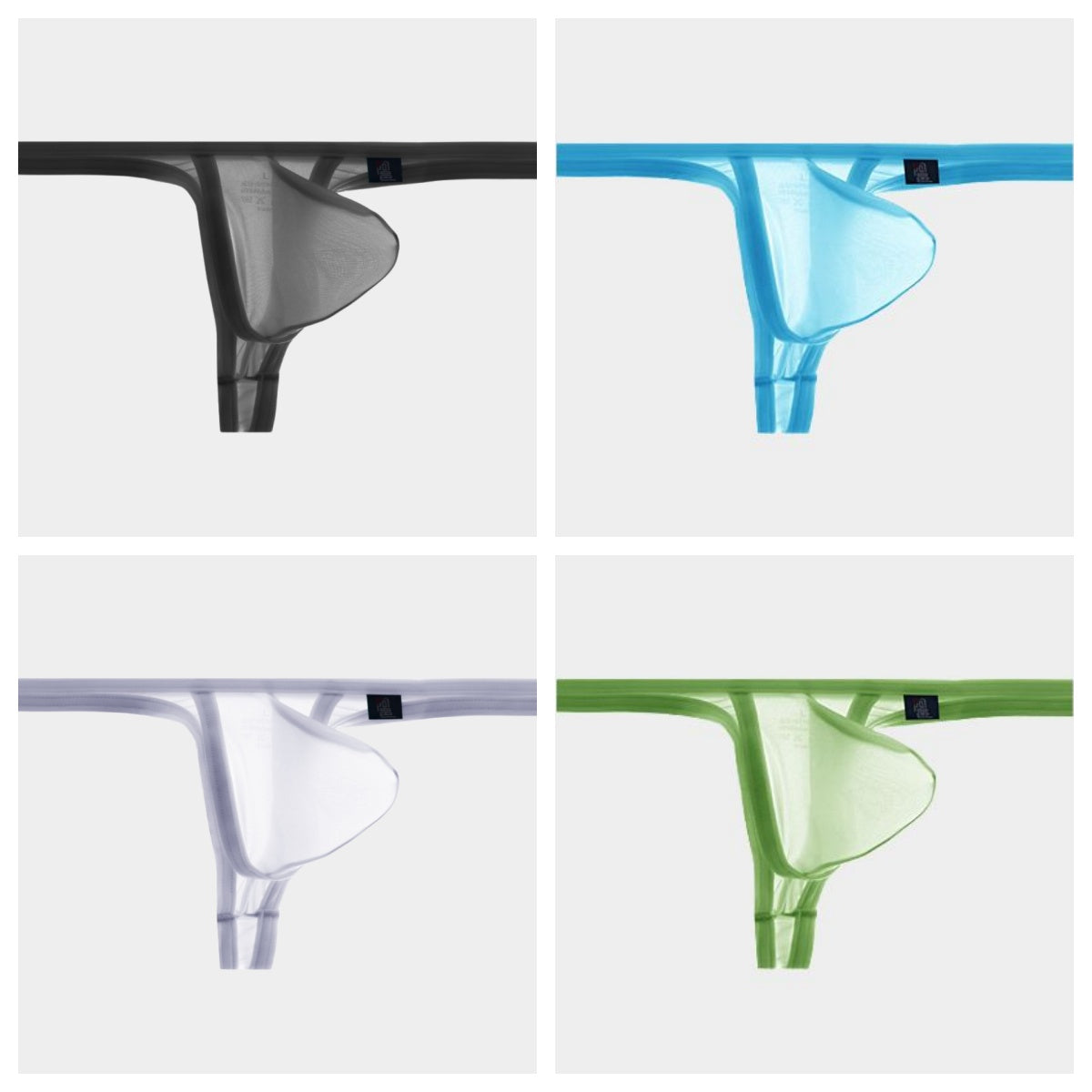 4-Pack Men's Sheer Ice Silk Thongs - AFL 855