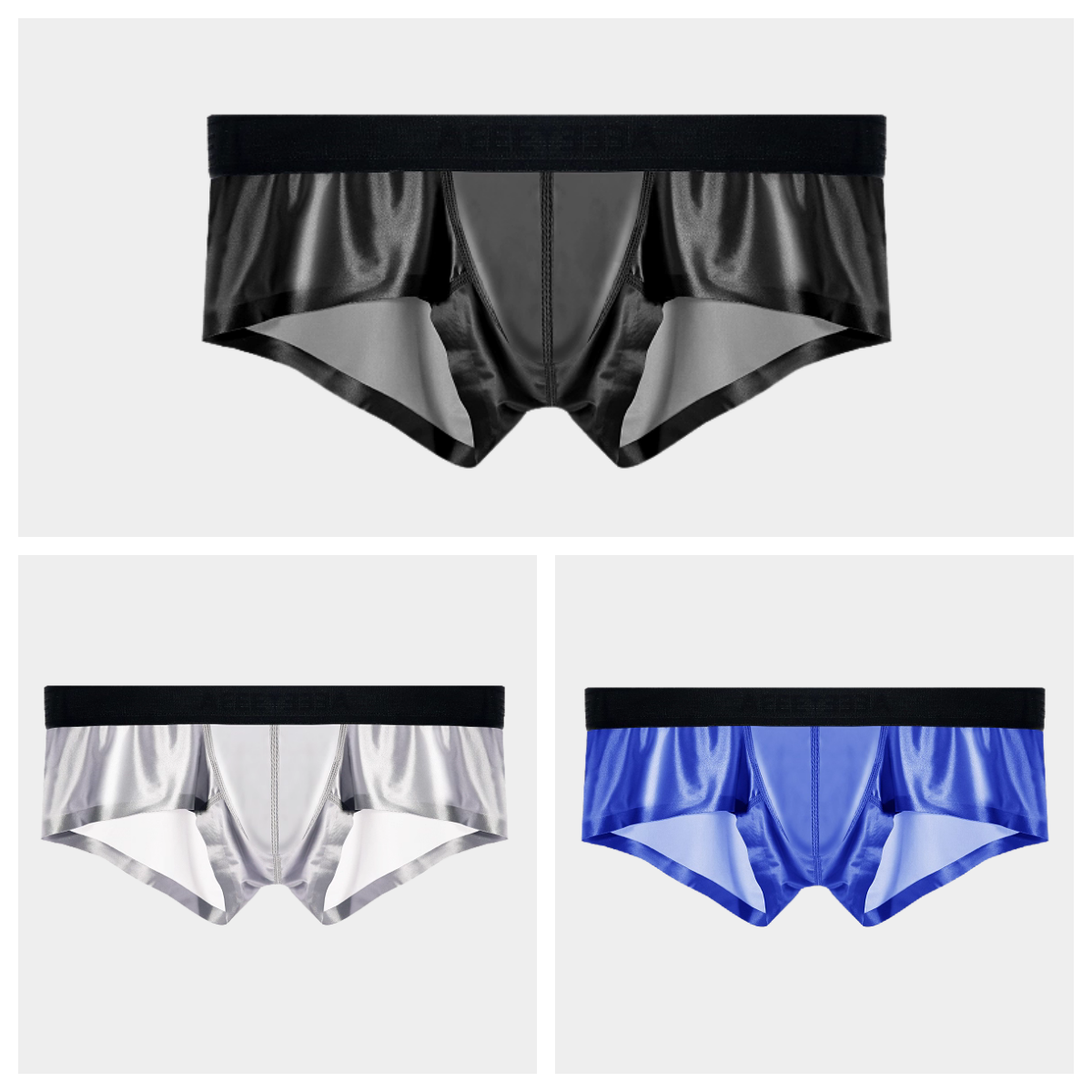 3-Pack Men's Satin Short Trunks -AFL 876