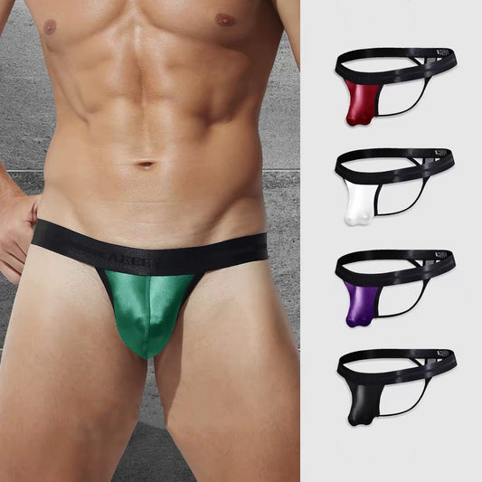 3-Pack Men's Thongs with Mesh Back and Ice Silk Pouch - AFL 783