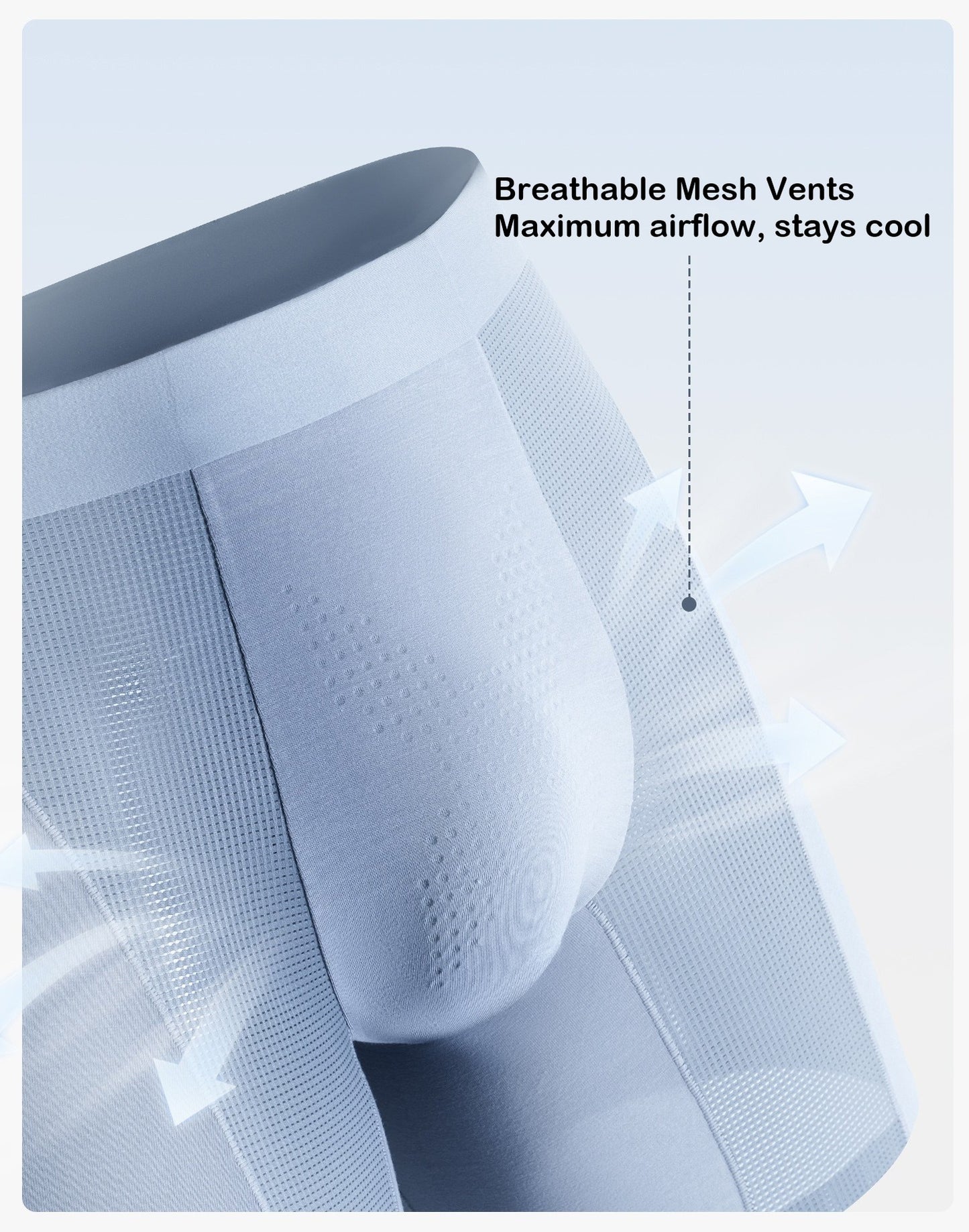 3-Pack Men's Modal Boxer Briefs with Breathable Mesh Ice Silk Panels - XN09
