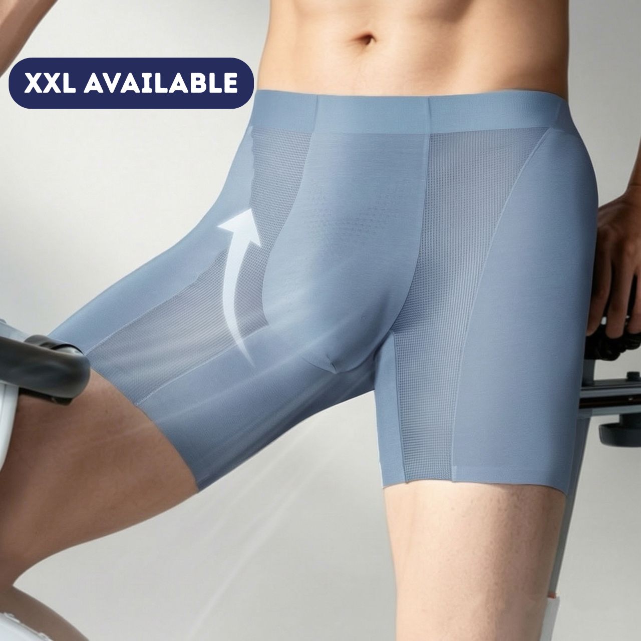 3-Pack Men's Modal Boxer Briefs with Breathable Mesh Ice Silk Panels - XN09