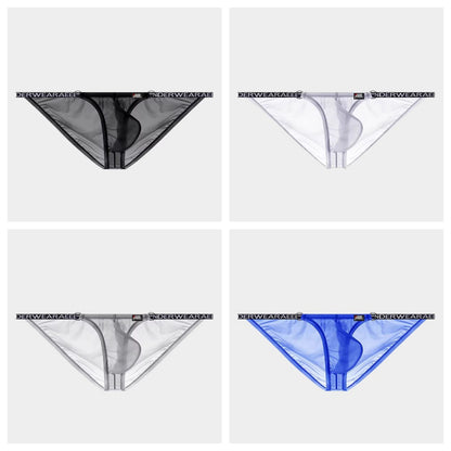 4-Pack Men's Sheer Ice Silk Low-Rise Bikini Briefs - AFL 733