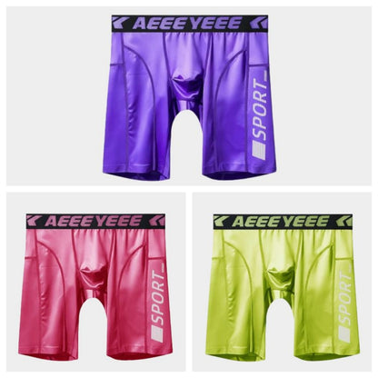 3-Pack Men's Satin Ice Silk Boxer Briefs & Athletic Shorts - AFL 750