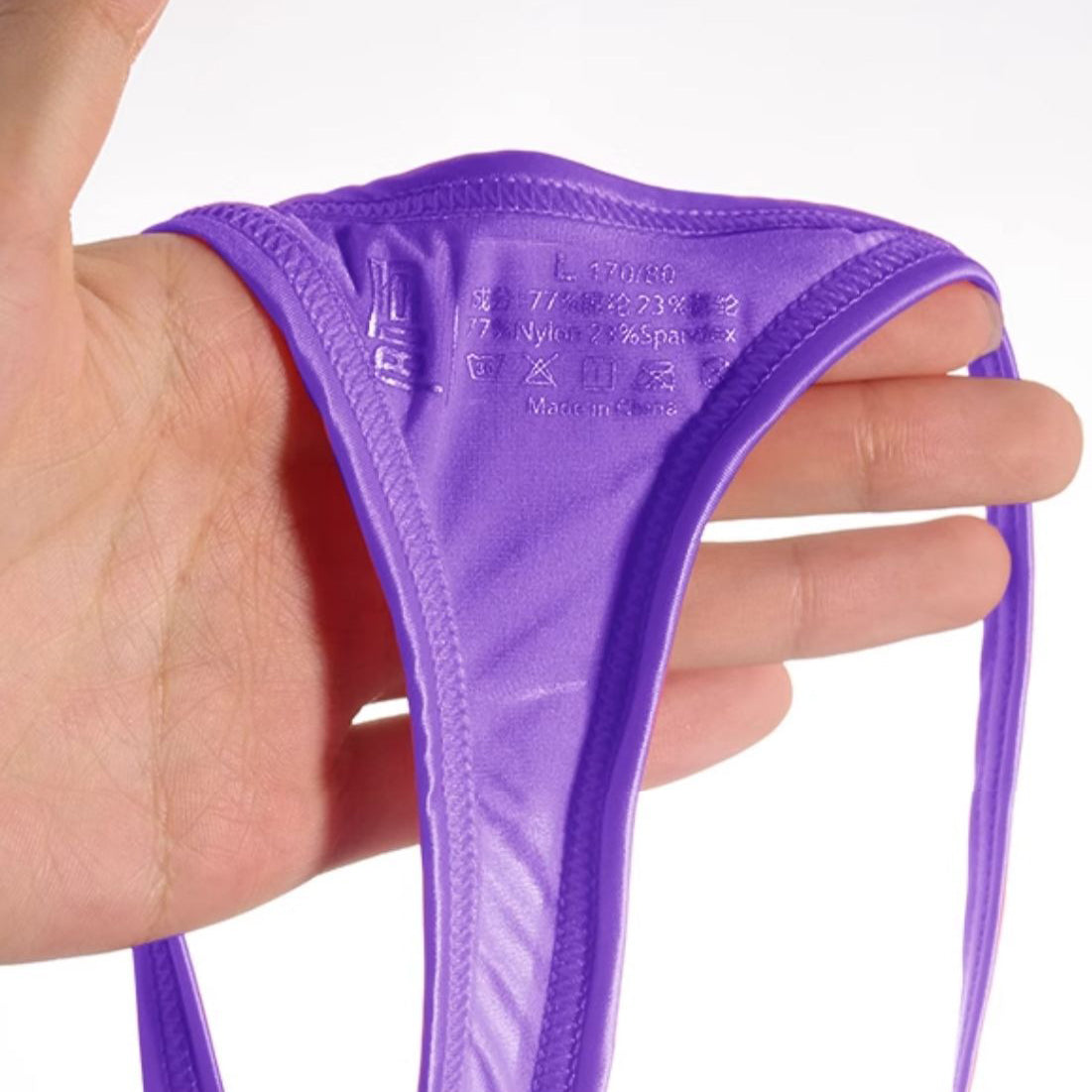 Men's Satin Minimal Pouch Thongs - AFL 703