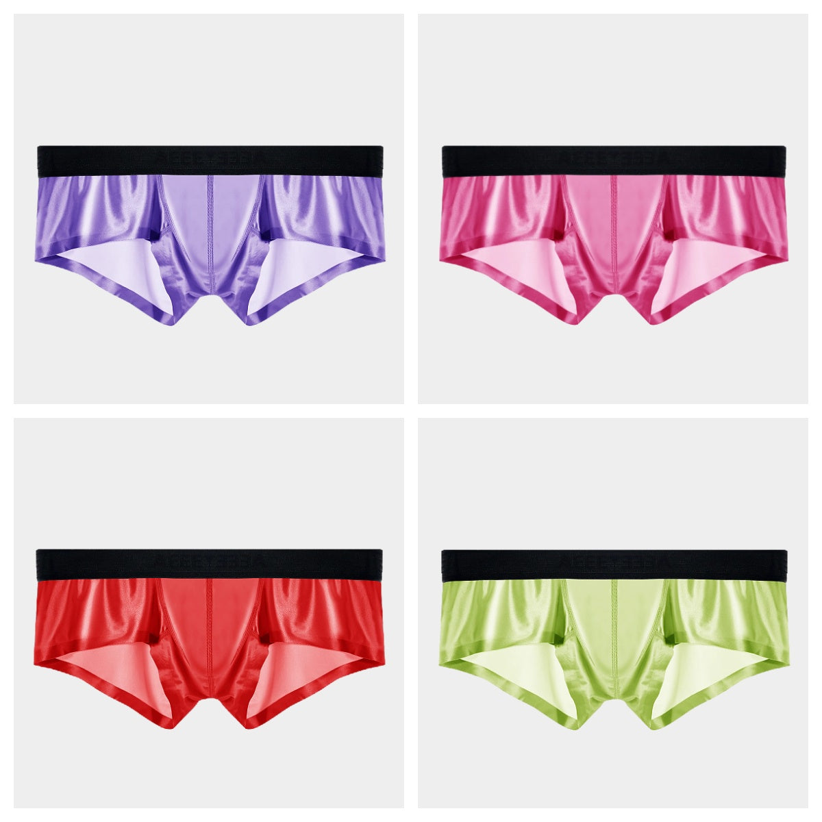 4-Pack Men's Satin Short Trunks -AFL 876