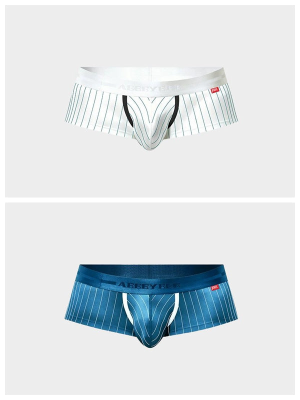 Men's Pinstripe Satin Ice Silk Crop Tank Top and Matching Underwear