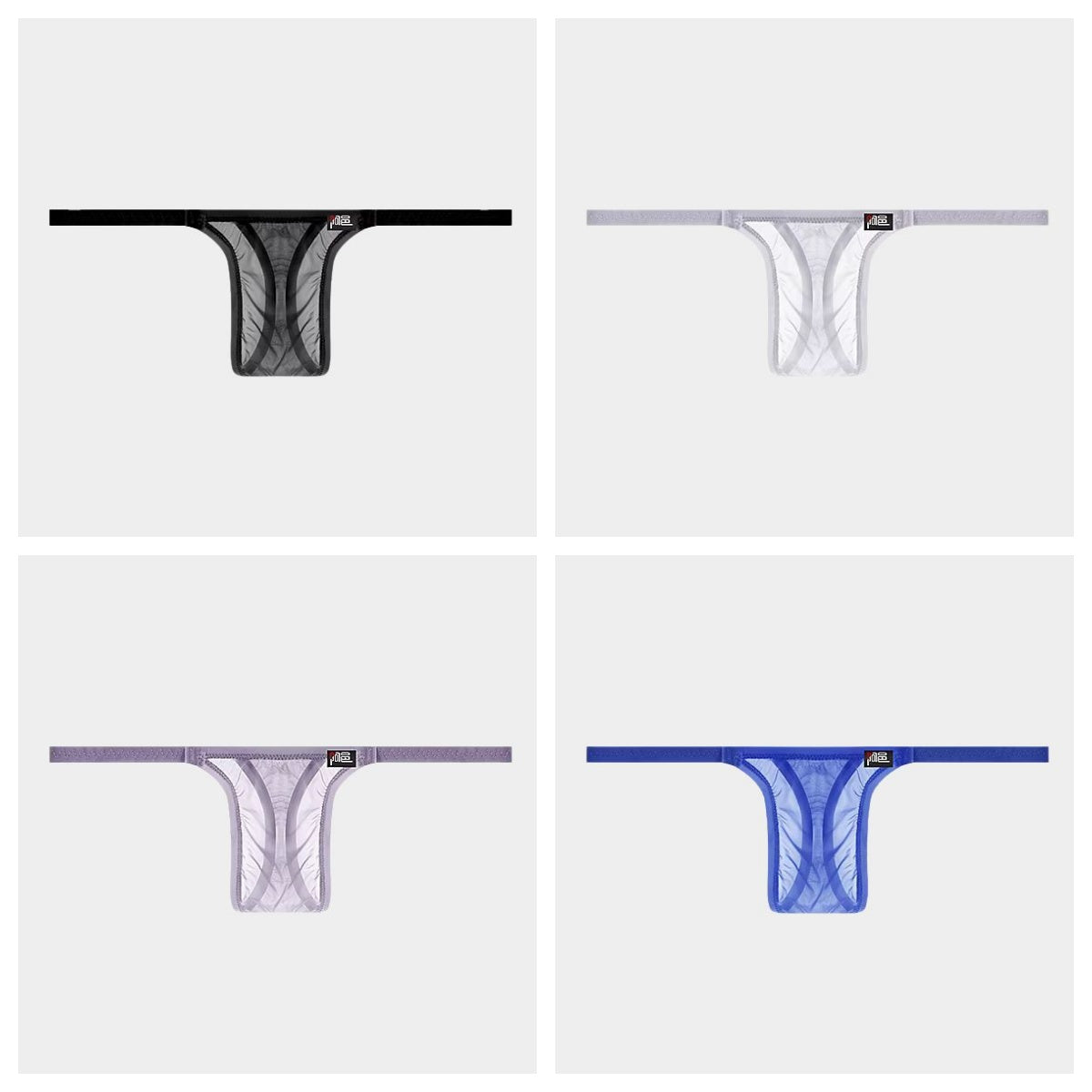 AFL 732 - 4-Pack Men's Sheer Ice Silk Thongs with Seamless No-Chafe Pouch