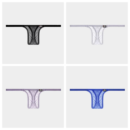 AFL 732 - 4-Pack Men's Sheer Ice Silk Thongs with Seamless No-Chafe Pouch