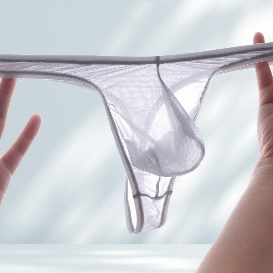 Men's Sheer Ice Silk Thongs - AFL 828