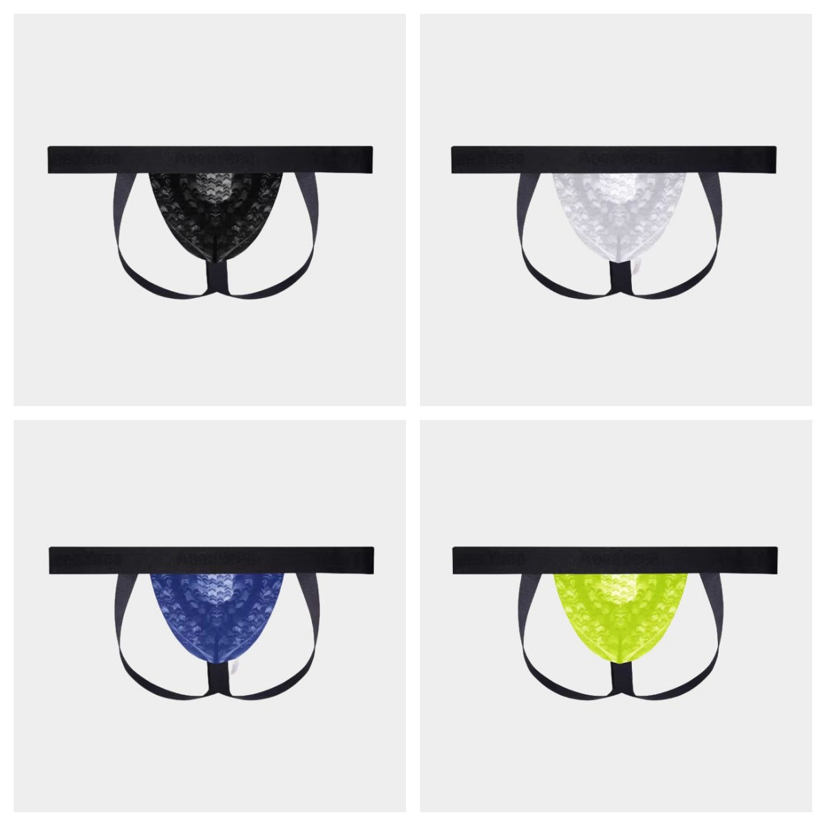 4-Pack Men’s Jacquard Ice Silk Jockstrap with T-Back - AFL 2008