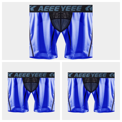 3-Pack Men's Ice Silk Boxer Briefs with Mesh Back & Pouch - AFL 704