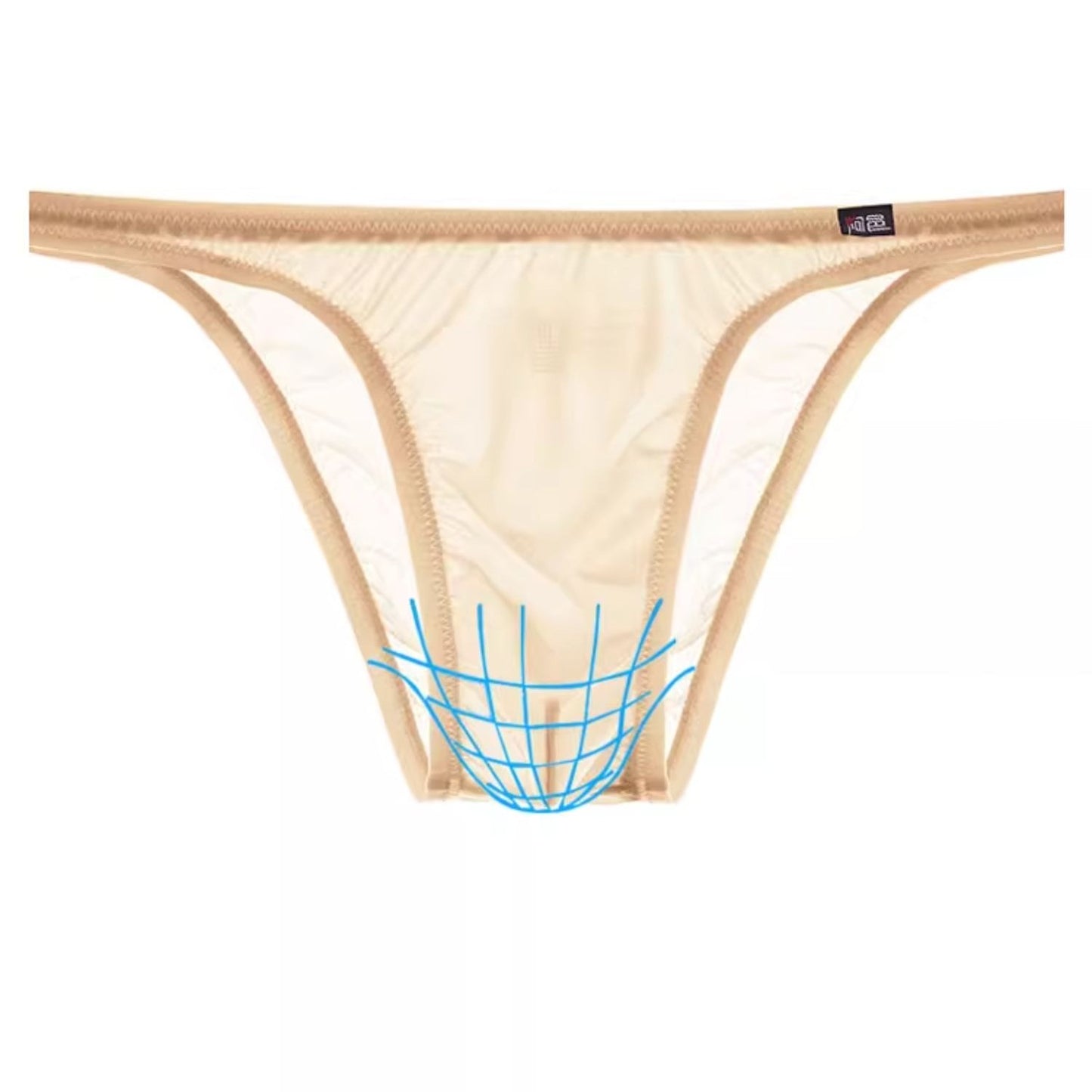 4-Pack Men's Sheer Ice Silk Briefs with No-Chafe Pouch - AFL 883