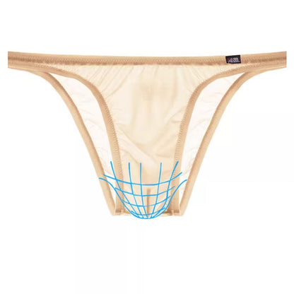 4-Pack Men's Sheer Ice Silk Briefs with No-Chafe Pouch - AFL 883