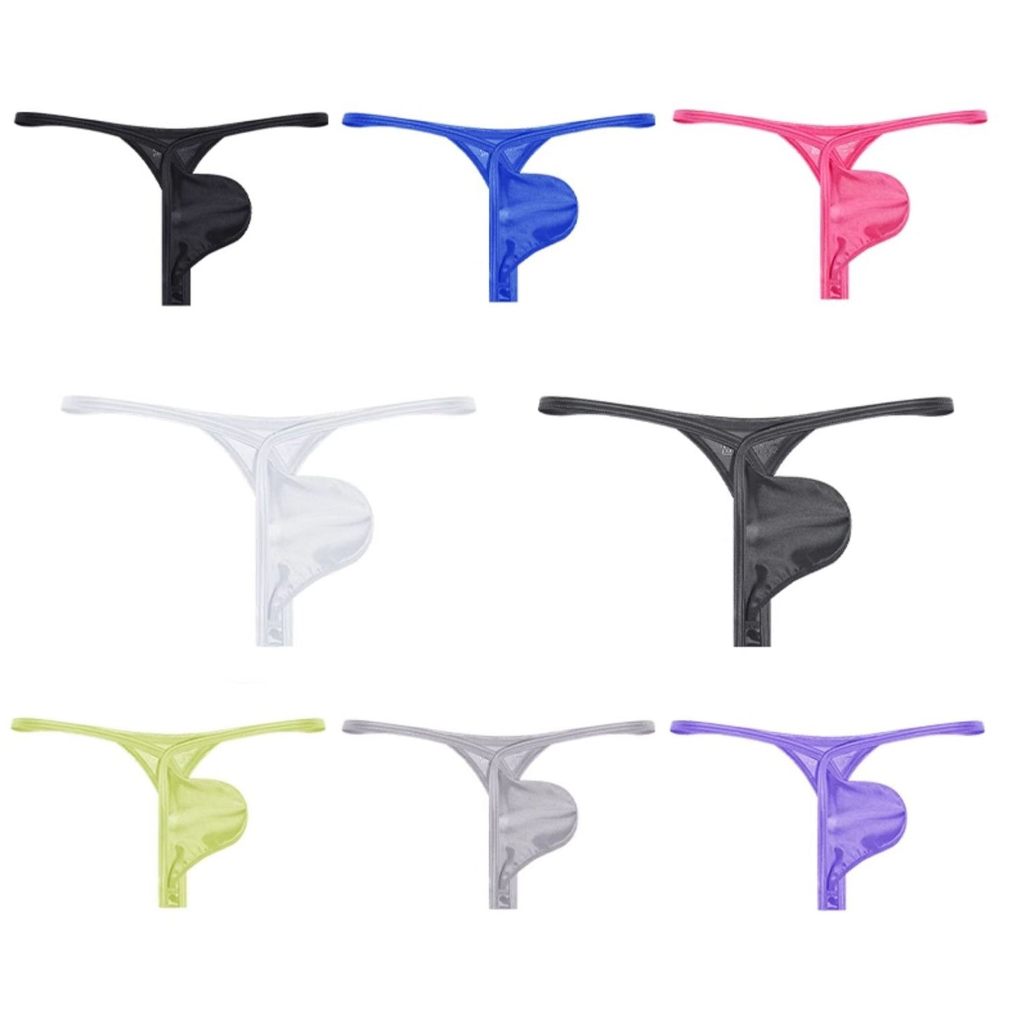 Men's Satin Minimal Pouch Thongs - AFL 703