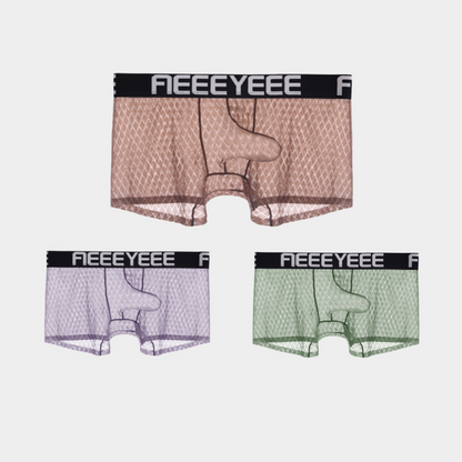 3-Pack Men's Ice Silk Trunks with Elephant Trunk Pouch - AFL 2003PJ