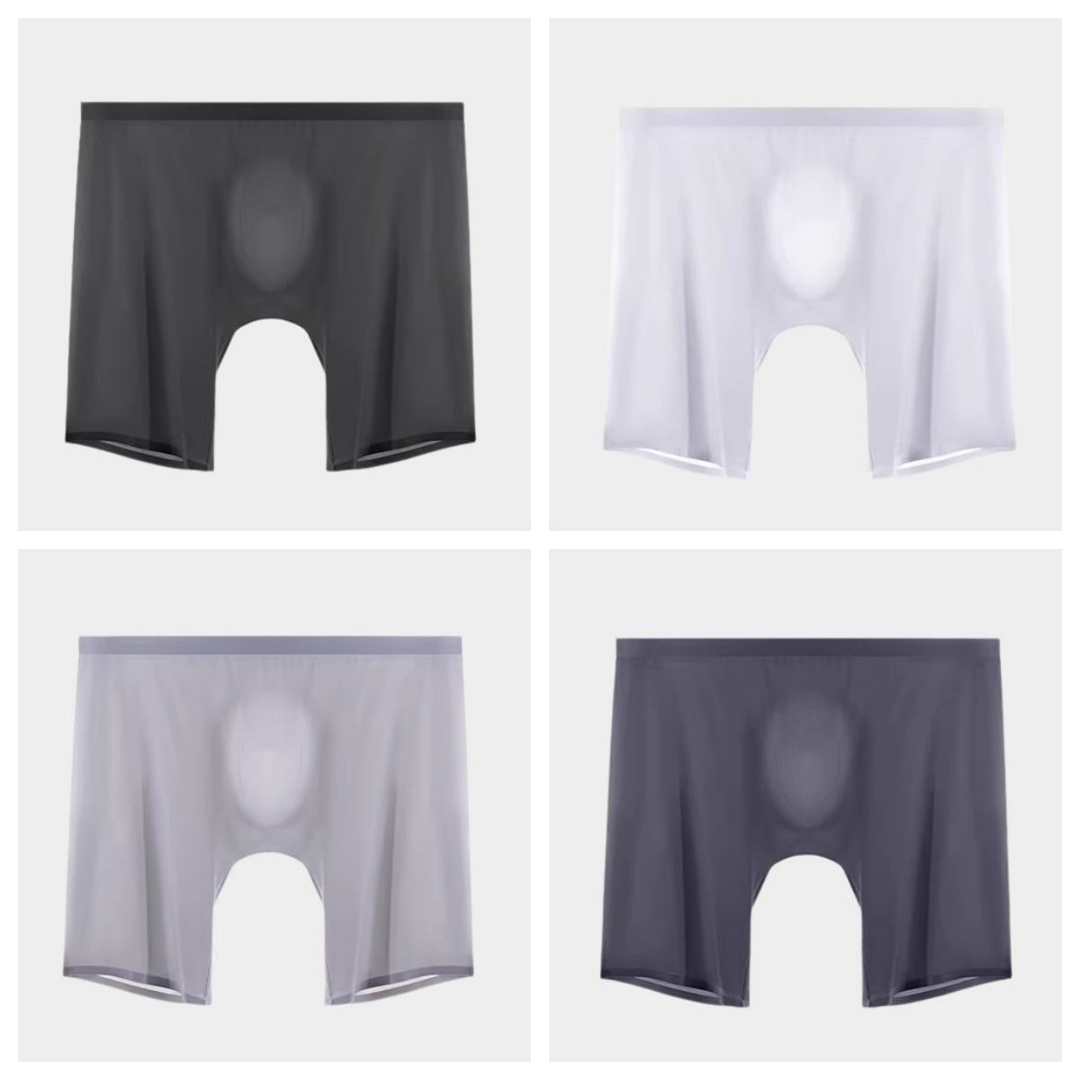 4-Pack Men's Ultra-Light Ice Silk Boxer Briefs with Seamless No-Chafe Pouch -YS56-5