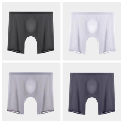 4-Pack Men's Ultra-Light Ice Silk Boxer Briefs with Seamless No-Chafe Pouch -YS56-5