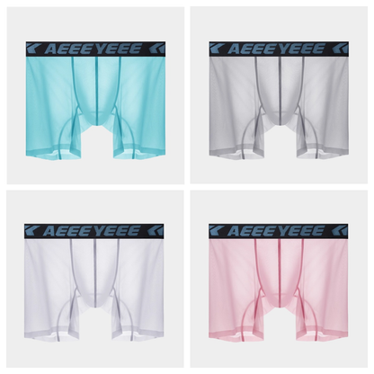 4-Pack Men’s Ultra-Thin Ice Silk Sheer Boxer Briefs - AFL 854