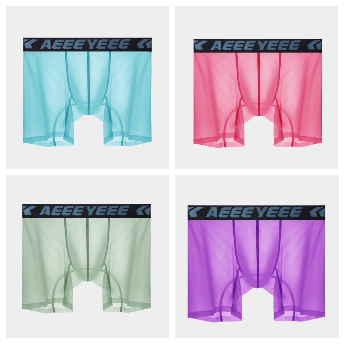 4-Pack Men’s Ultra-Thin Ice Silk Sheer Boxer Briefs - AFL 854