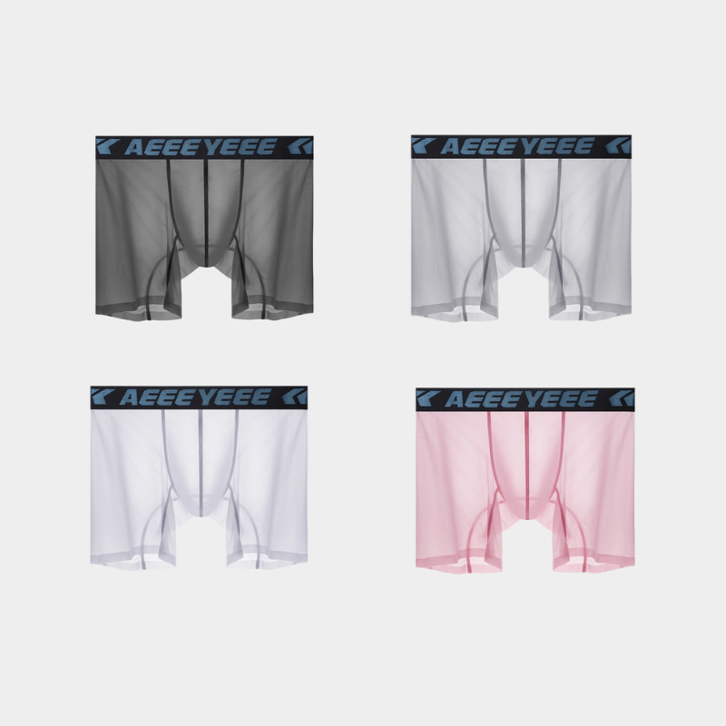 4-Pack Men’s Ultra-Thin Ice Silk Sheer Boxer Briefs - AFL 854