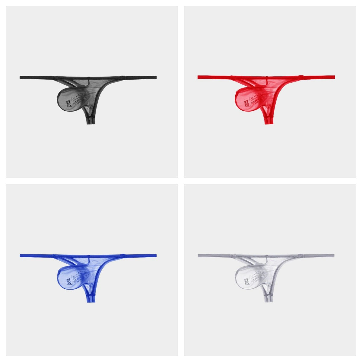 4-Pack Men's Sheer Ice Silk Thongs - AFL 861