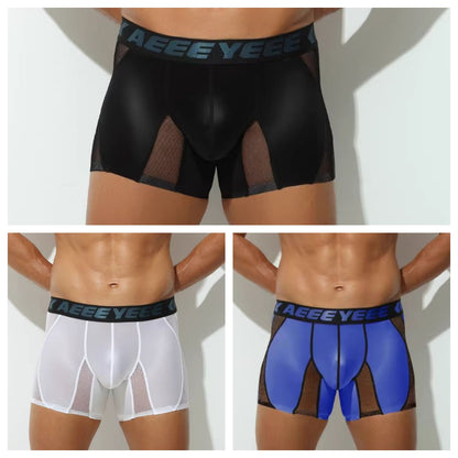 3-Pack Men's Satin Ice Silk & Sheer Mesh Trunks - AFL 706