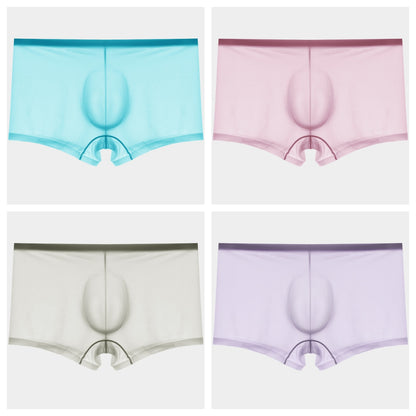4-Pack Men's Sheer Ice Silk Trunks with No-Chafe Pouch - AFL 832