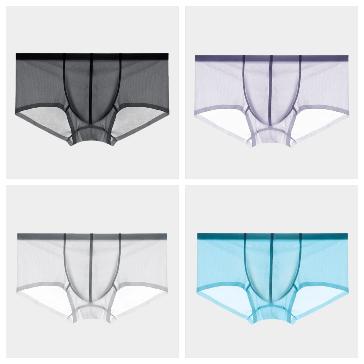 4-Pack Men's Sheer Ice Silk Short Trunks - AFL 831