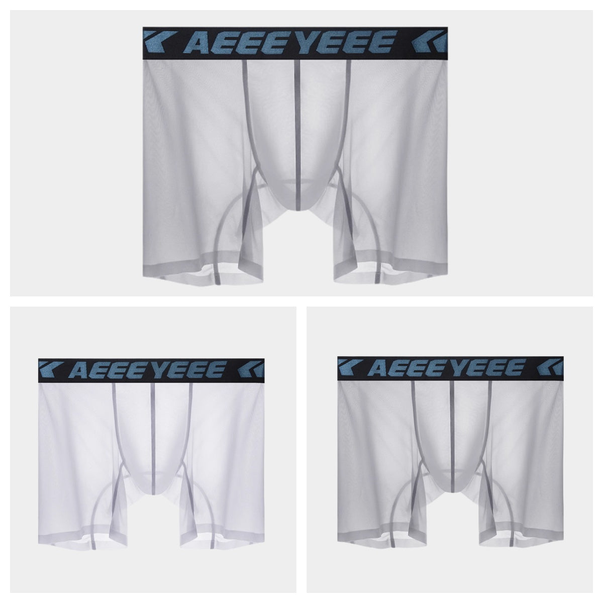 3-Pack Men’s Ultra-Thin Ice Silk Sheer Boxer Briefs - AFL 854