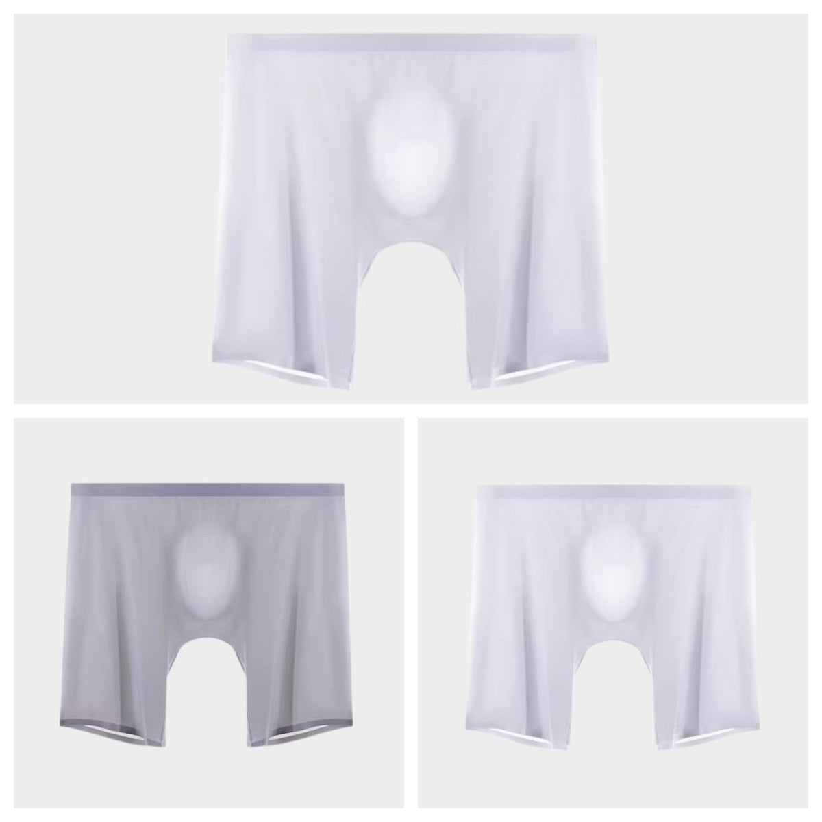 3-Pack Men's Ultra-Light Ice Silk Boxer Briefs with Seamless No-Chafe Pouch -YS56-5