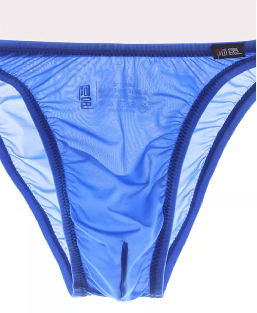 4-Pack Men's Sheer Ice Silk Briefs with No-Chafe Pouch - AFL 883