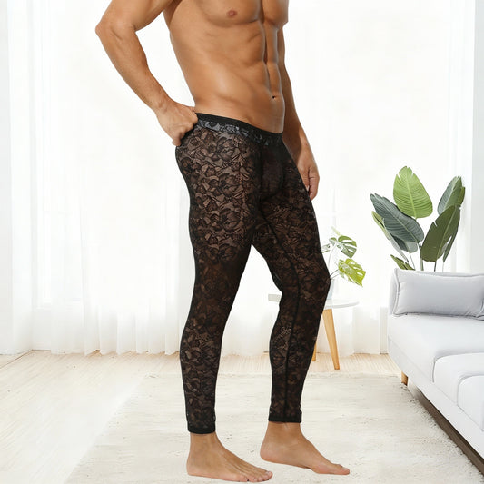 Men’s Sheer Lace Body Contour Leggings - AFL 745