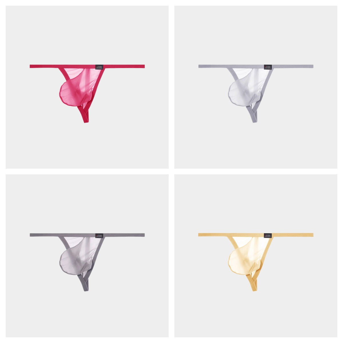 4-Pack Men’s Ultra-Thin Ice Silk G-String Thongs - AFL 871