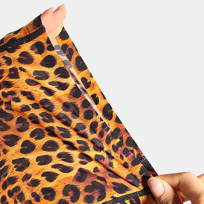 4-Pack Men’s Ice Silk Animal Print Open-Side Boxer Briefs - AFL 717