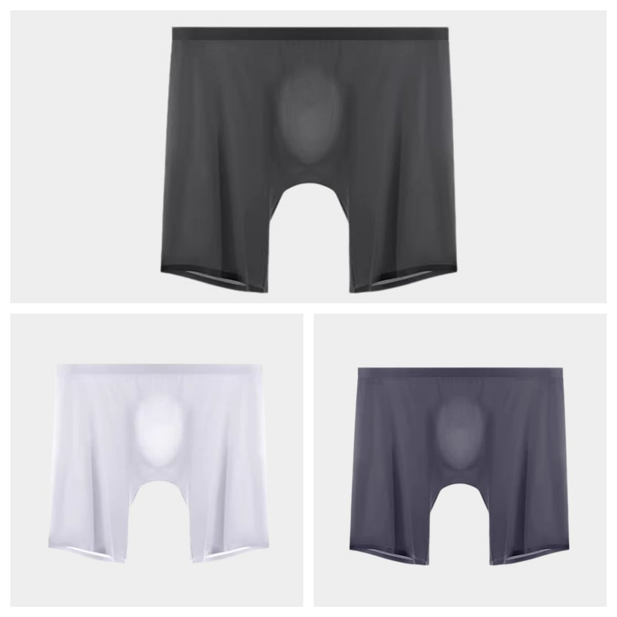 3-Pack Men's Ultra-Light Ice Silk Boxer Briefs with Seamless No-Chafe Pouch -YS56-5
