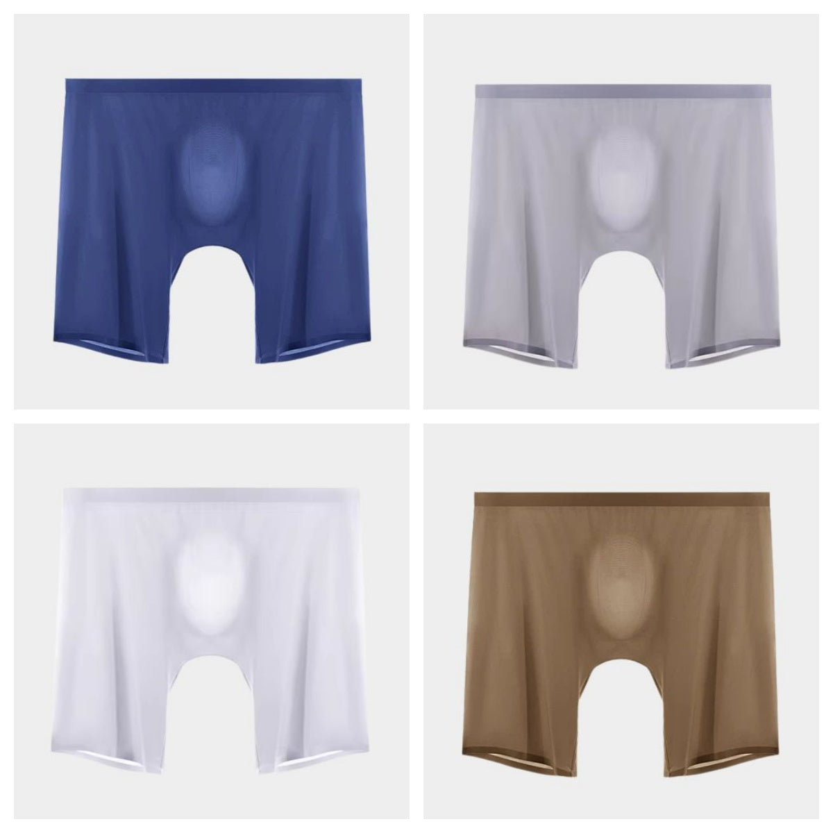 4-Pack Men's Ultra-Light Ice Silk Boxer Briefs with Seamless No-Chafe Pouch -YS56-5