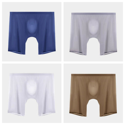4-Pack Men's Ultra-Light Ice Silk Boxer Briefs with Seamless No-Chafe Pouch -YS56-5