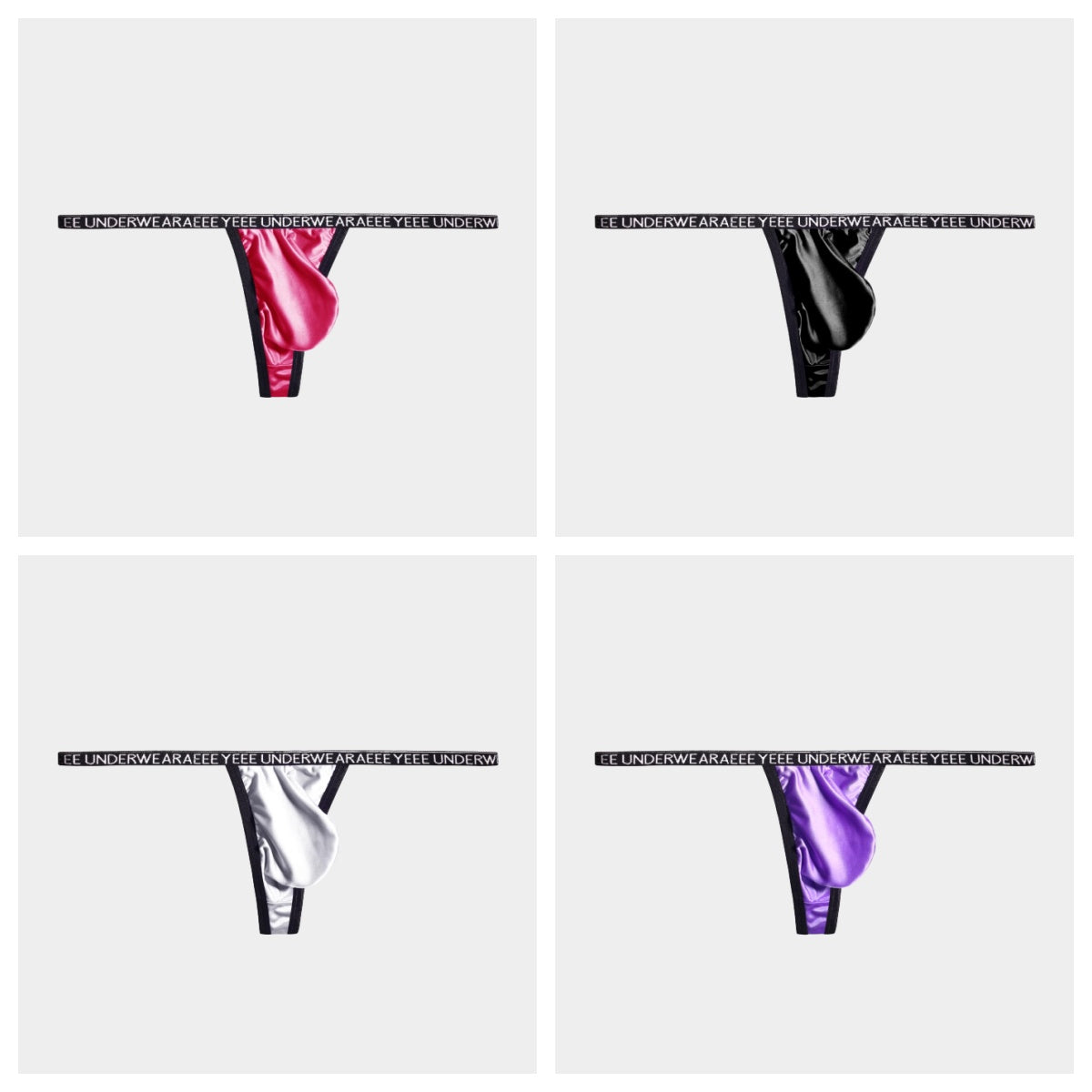 4-Pack Men's Ultra-Thin Ice Silk Glossy Thongs - AFL 719